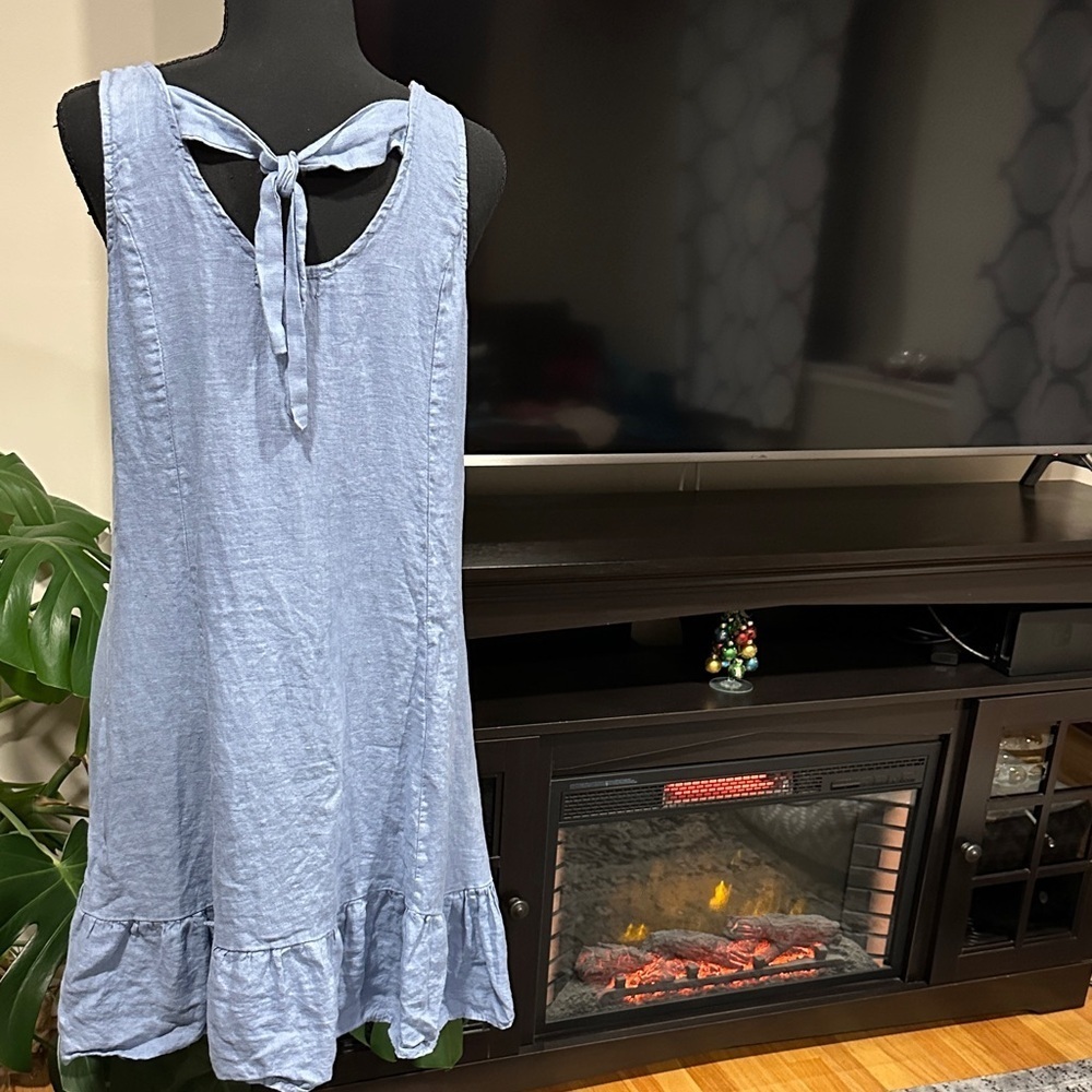 *TERZO MILLENNIO* Sky Blue Sleeveless Dress Size Small - Picture 5 of 8